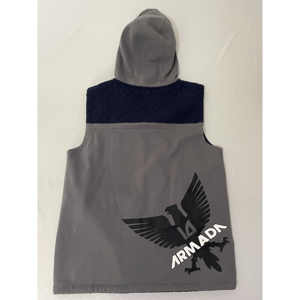 Armada Irwin Hooded Vest L Mens Gray Blue Zip Snowboard Winter - Picture 4 of 6